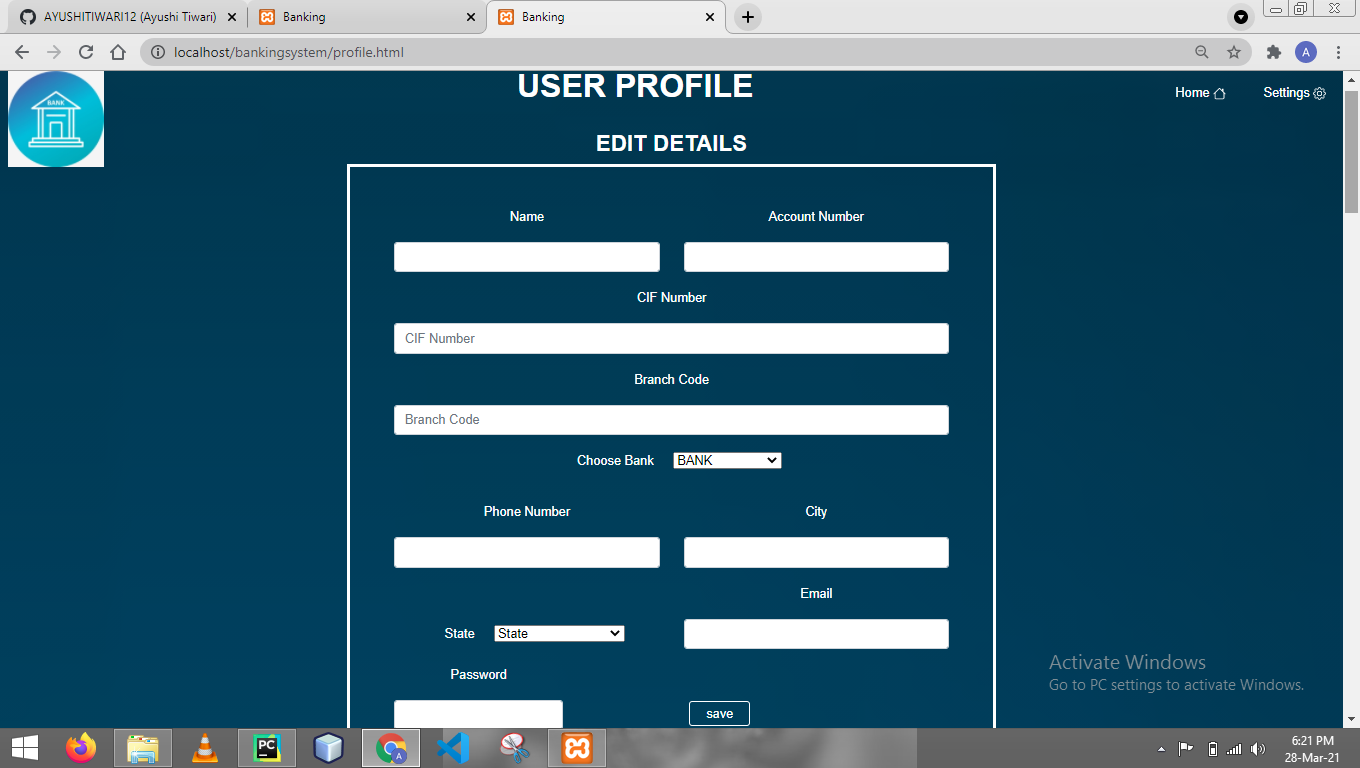 GitHub - AYUSHITIWARI12/Banking-system: Net-Banking (PHP,JS,HTML,CSS ...