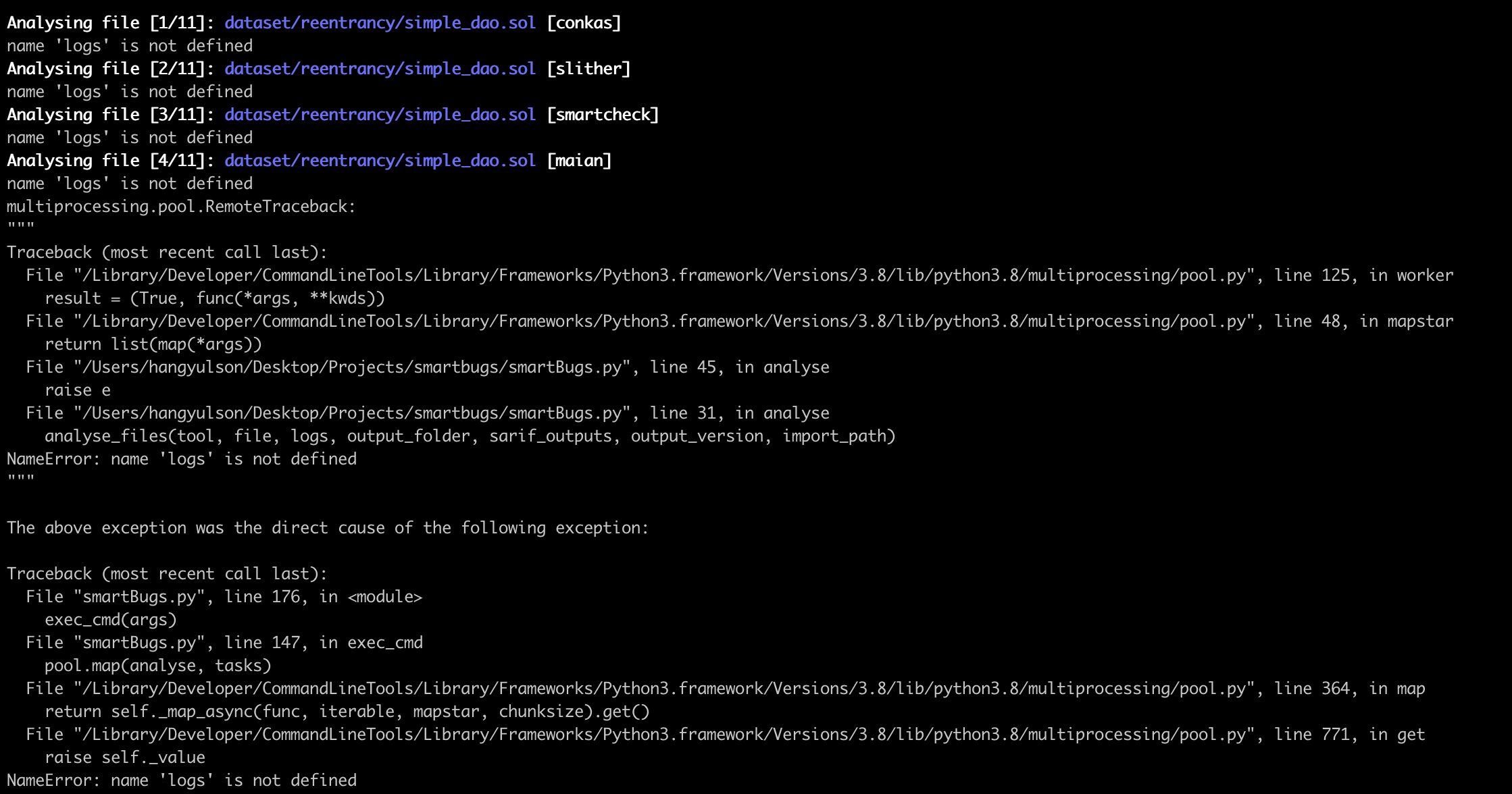 "NameError name 'logs' is not defined" for MacOS · Issue 119
