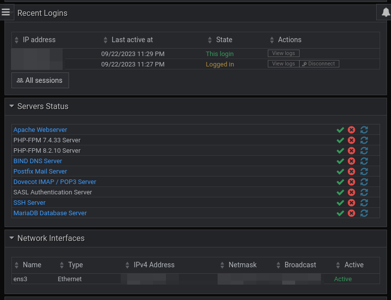 Status indicators should be visually separated from actions in the ...