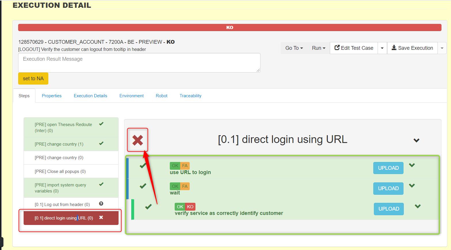 Manual execution regression - wrong step order, status and step ...