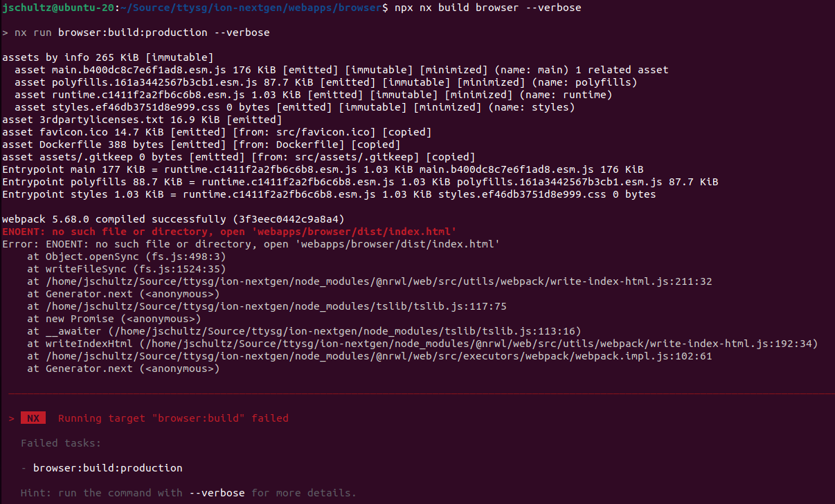 Build from within project directory fails · Issue #9070 · nrwl/nx · GitHub