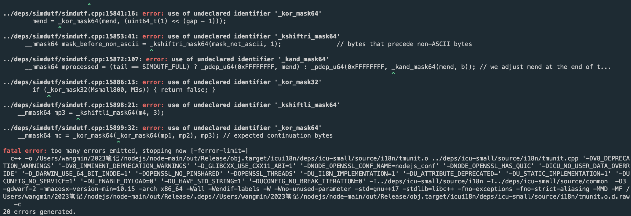 Building a debug build get some errors, when i try to debug nodejs by ...