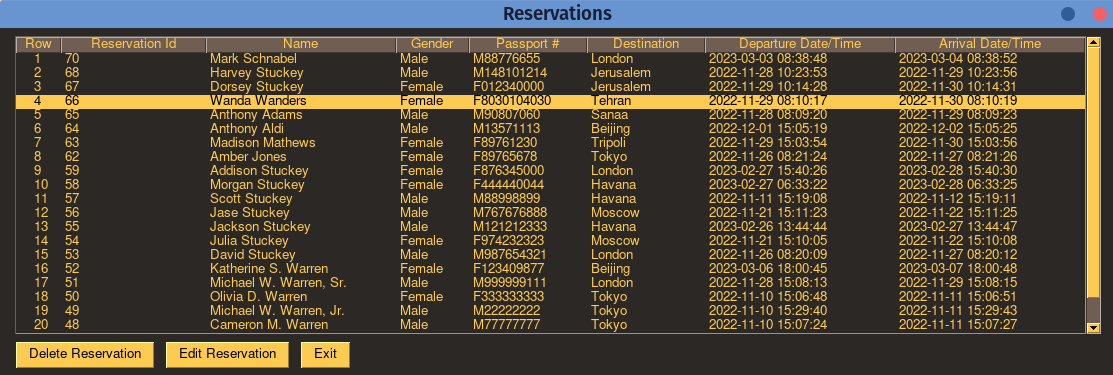 DeleteEditReservation