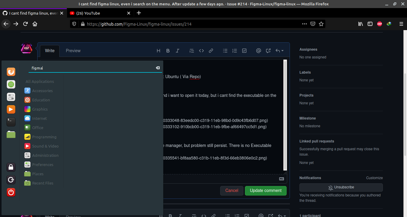 I cant find figma linux, even i search on the menu. After update a few ...