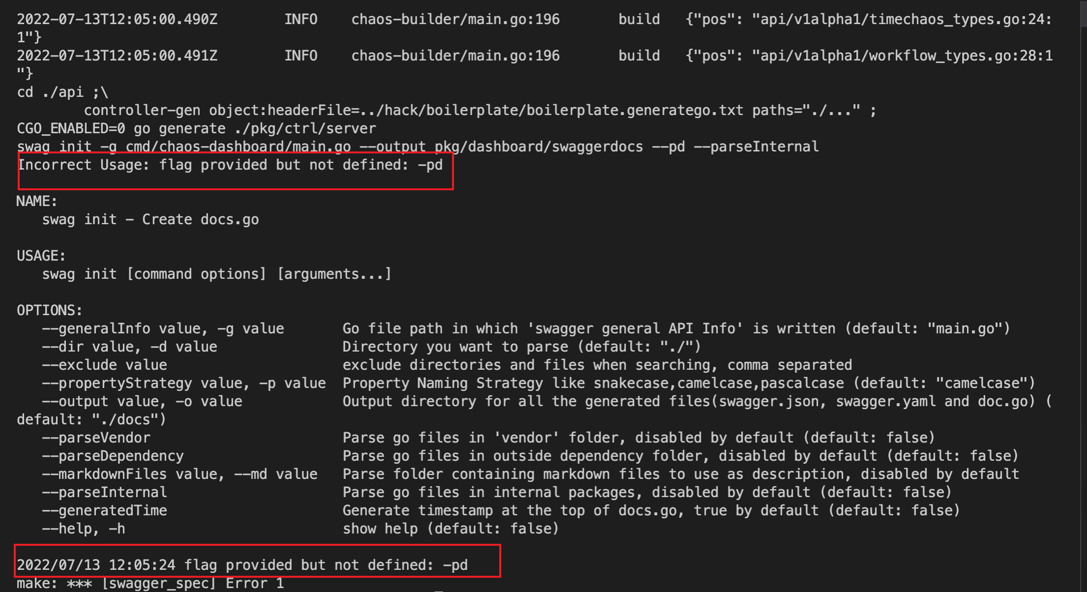 make check error: "flag provided but not defined: -pd" · Issue #3448 ...