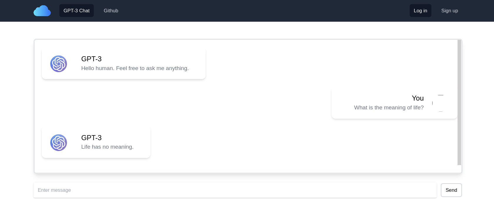 GitHub Avramdj gpt3 chat OpenAI GPT 3 Bot Chat App