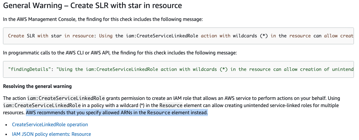 warning-create_slr_with_star_in_resource