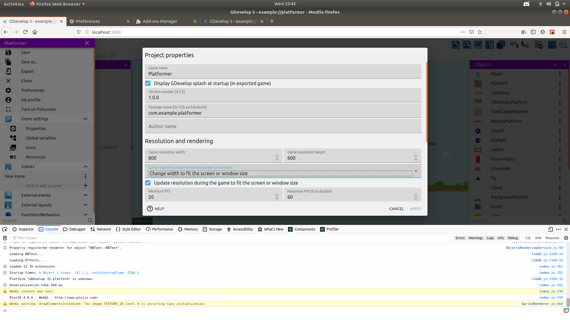 Inconsistency in UI on Mozilla Firefox · Issue #1809 · 4ian/GDevelop ...
