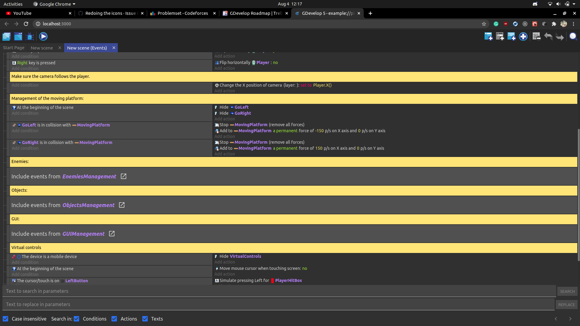 Refactoring the Events Search Bar · Issue #1909 · 4ian/GDevelop · GitHub