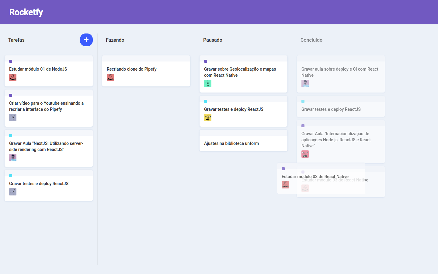 GitHub - gab-santos/rocketfy: Clone do Pipefy (com drag n' drop) que é ...