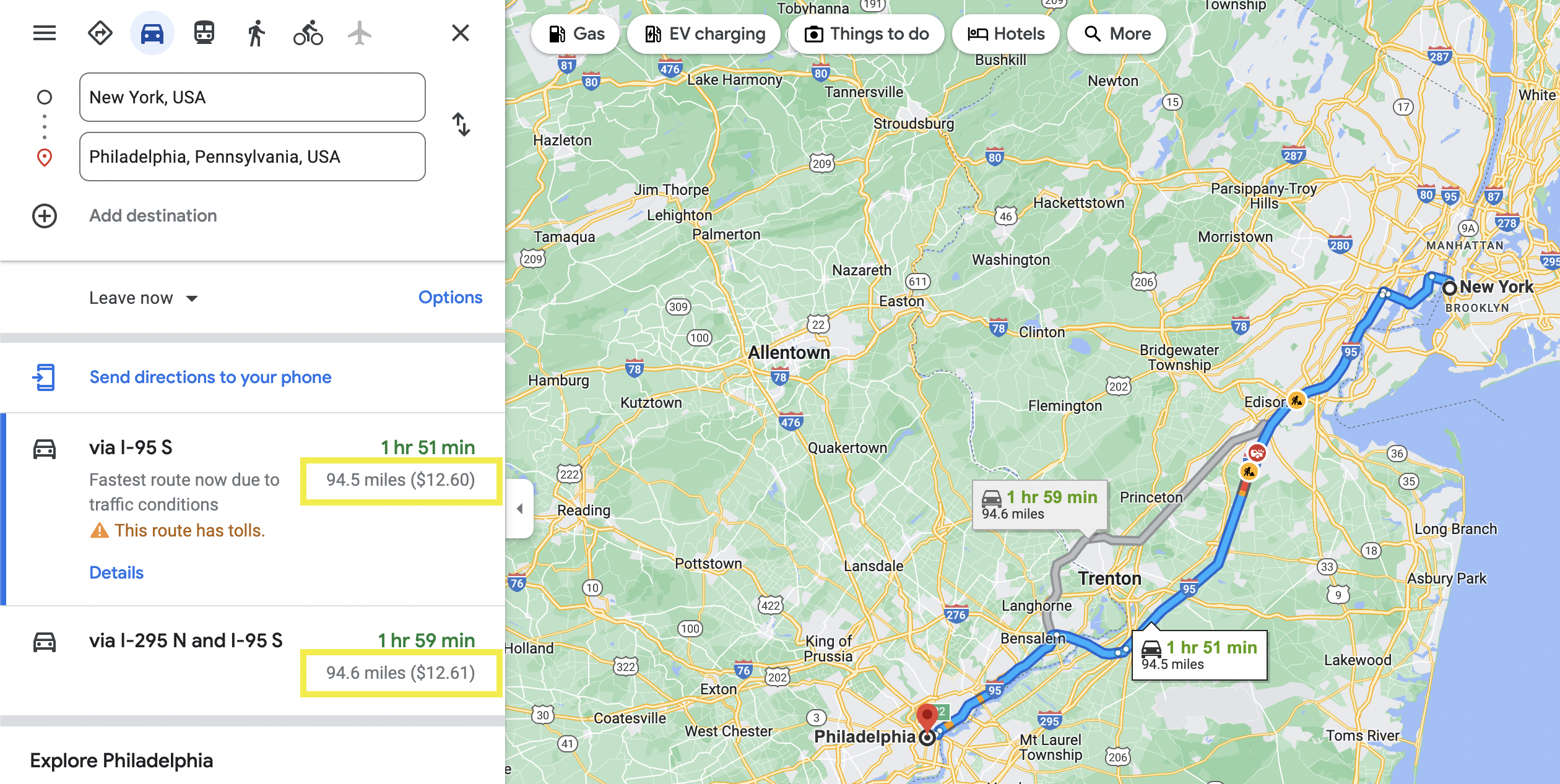 Google Maps screenshot with extension