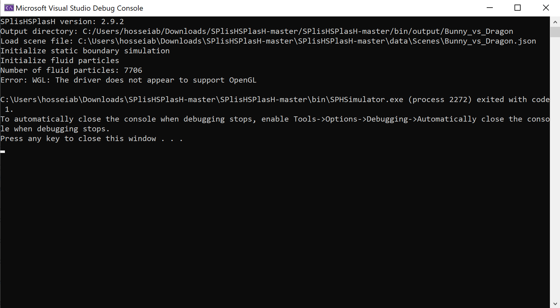 error: wgl: the driver does not appear to support opengl · Issue #115 ...