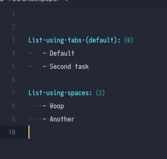 Project header count is '(0)' if tab character is used as indentation ...