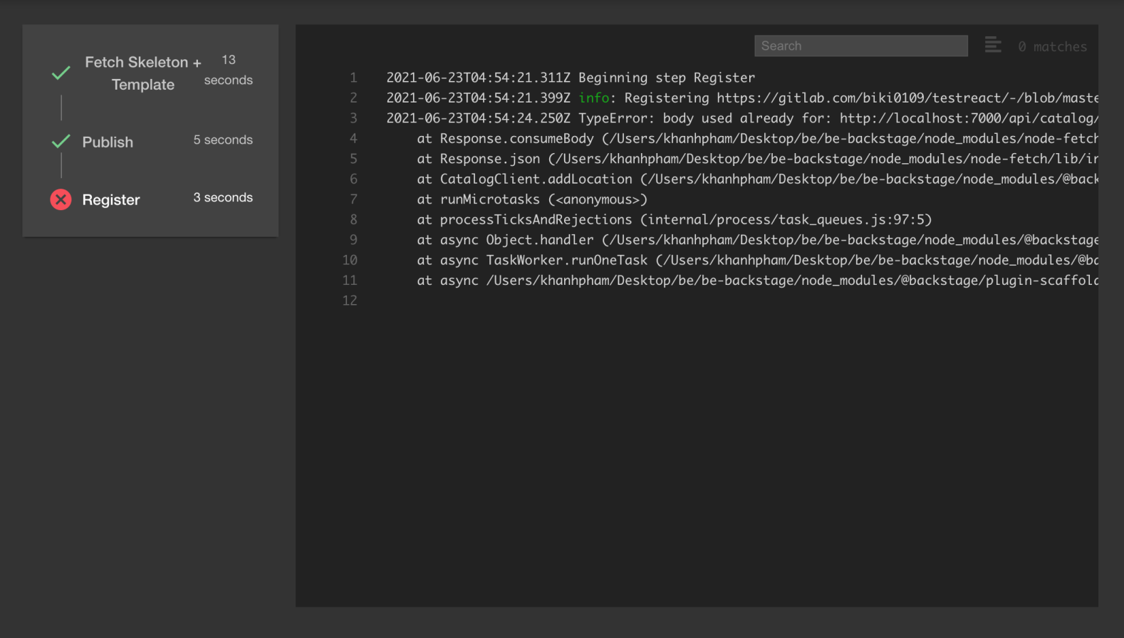 Register step of Scaffolder for Gitlab repository error · Issue #6181 ...