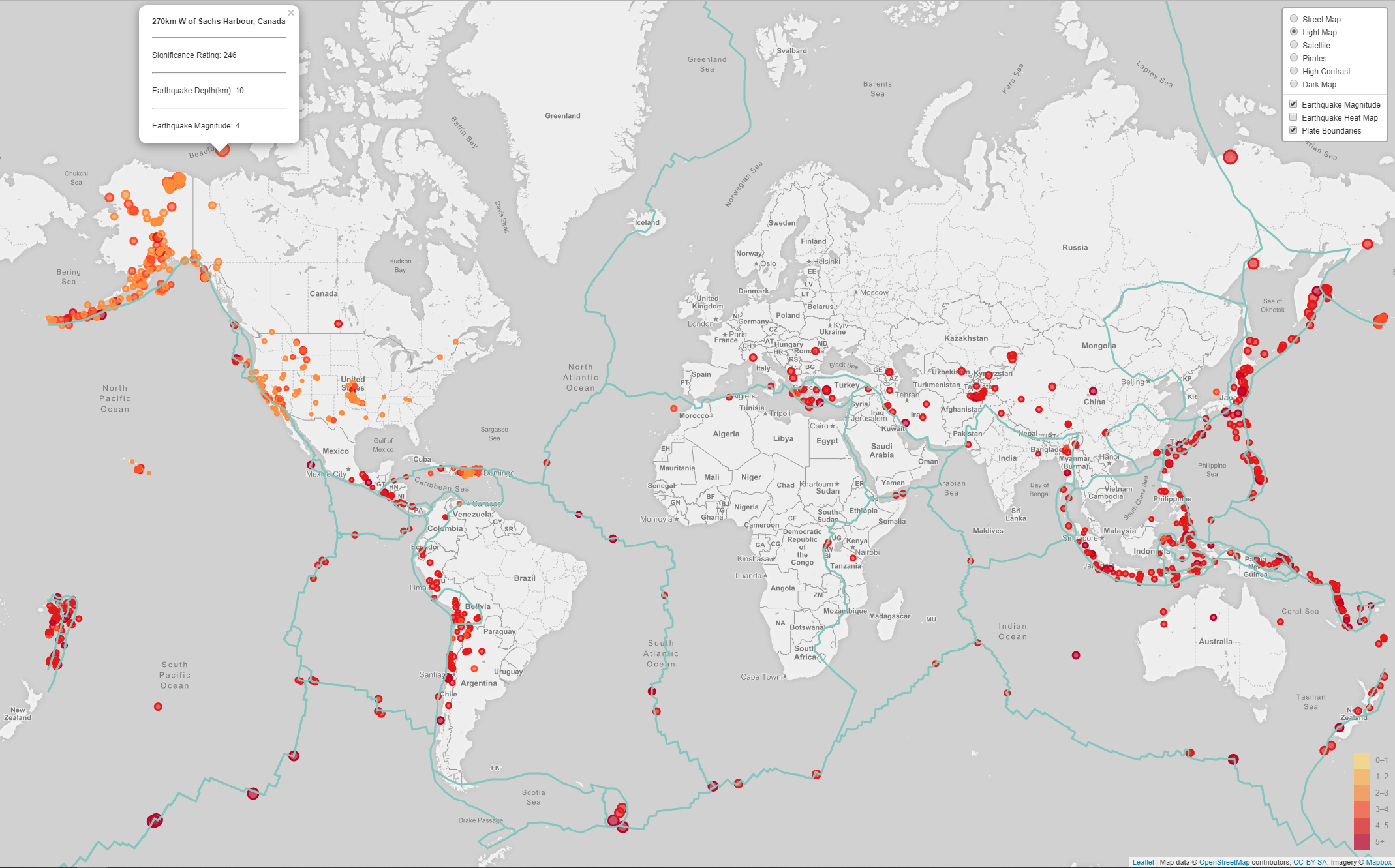 GitHub Jklug34 USGS Earthquake Map An Interactive Leaflet Map Of All 