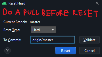 Resetting to origin/master