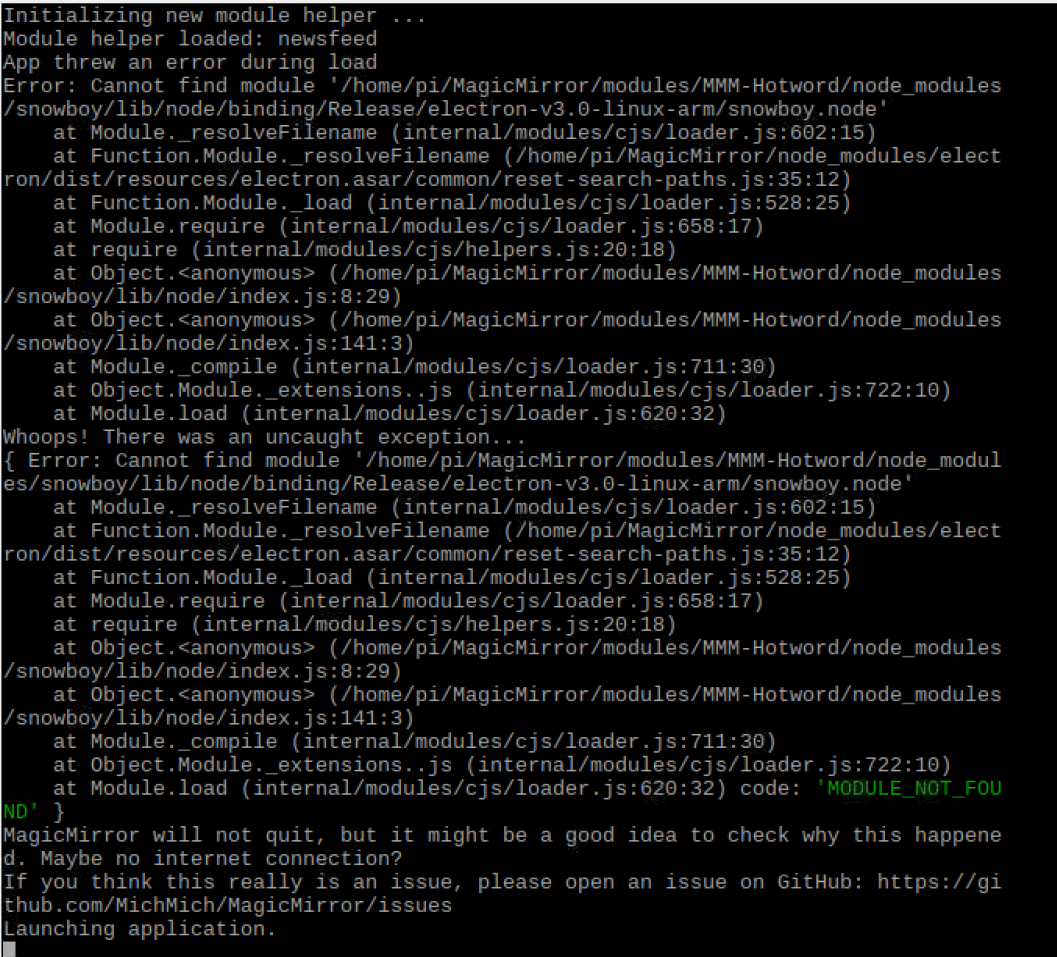 after updating 2.7.1 Magic mirror not loading. raspberry Pi 3 b+