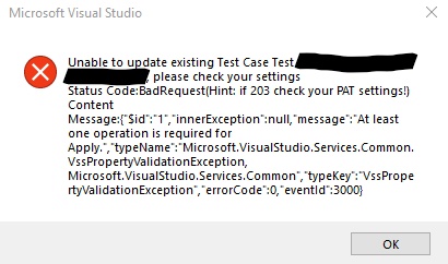Re syncing a feature file with previously added test cases error ...