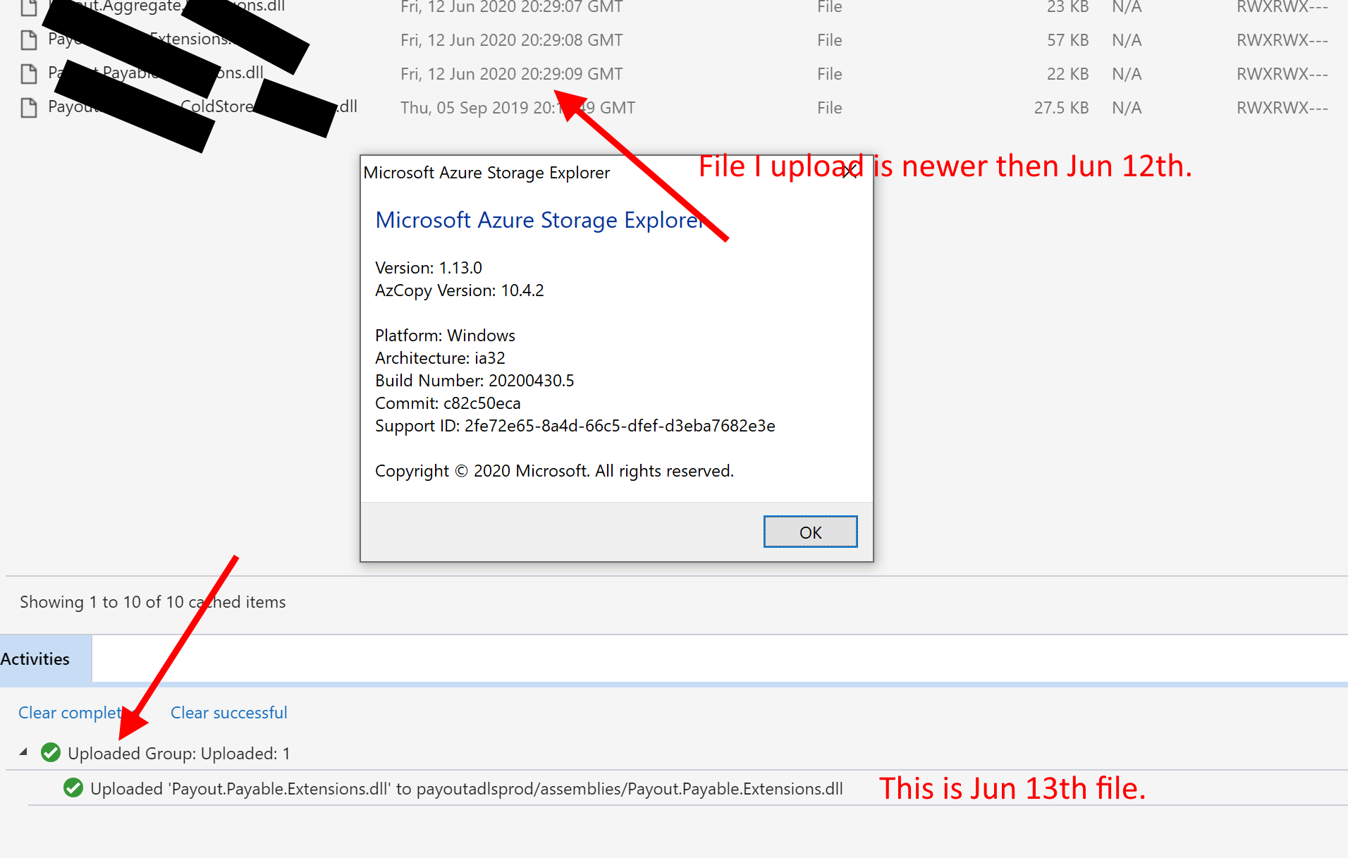 Azure Storage Explorer said file uploaded but actually didn't · Issue ...