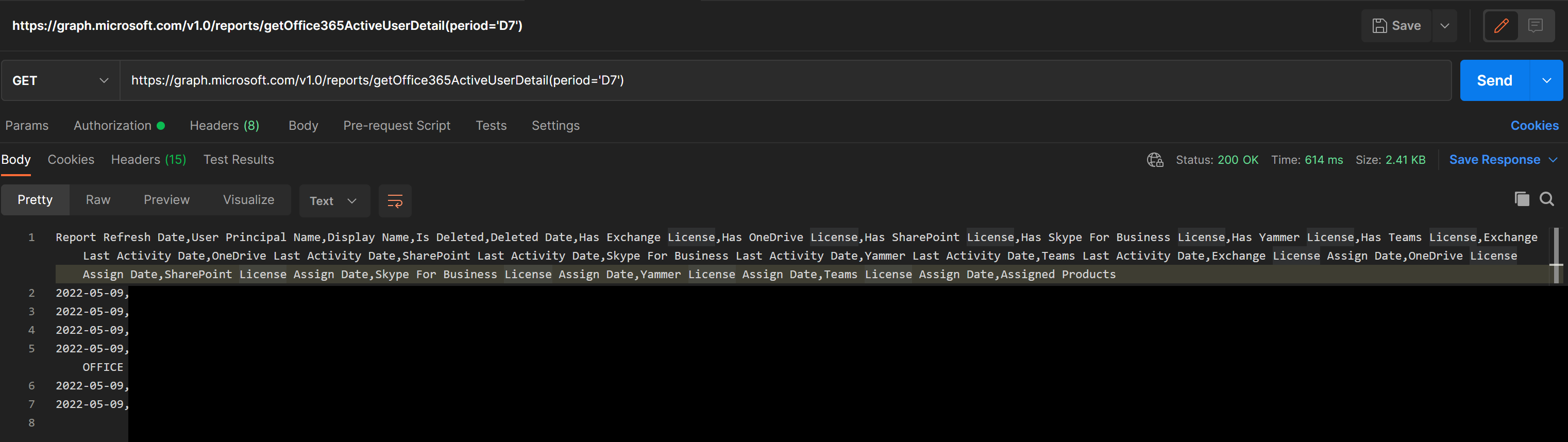 /reports on Graph Explorer result in a 400 error response · Issue #1725 ...