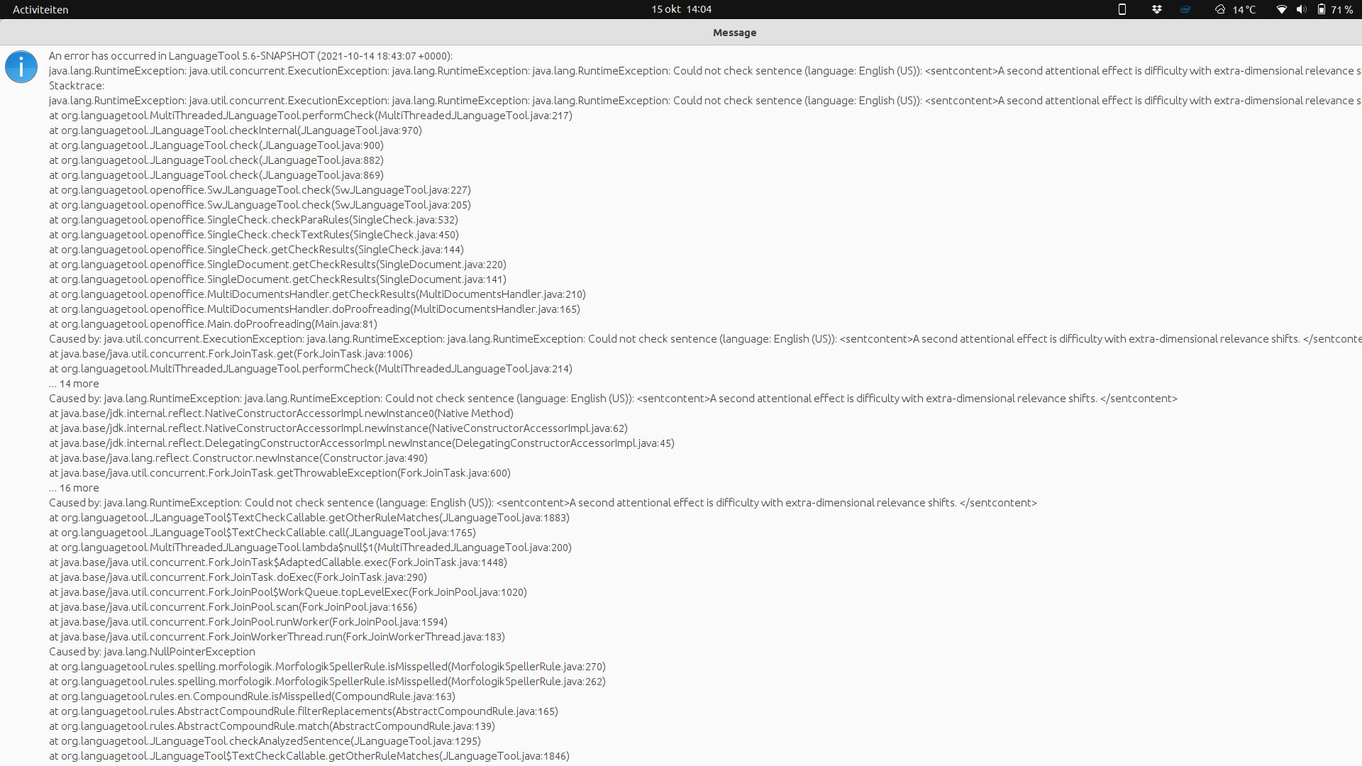 Null Pointer Exception · Issue #5844 · languagetool-org/languagetool ...