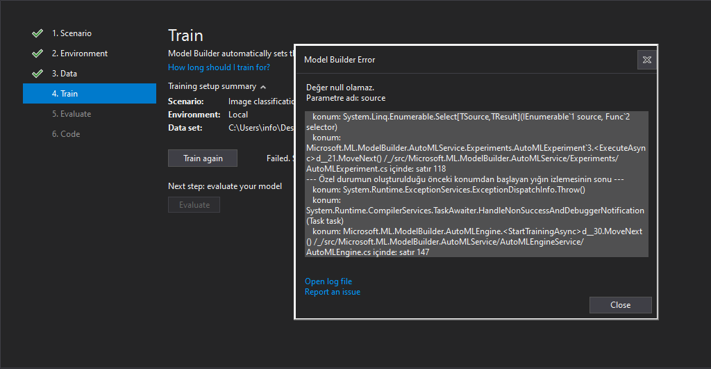 When start training, it fails immediately · Issue #2104 · dotnet ...
