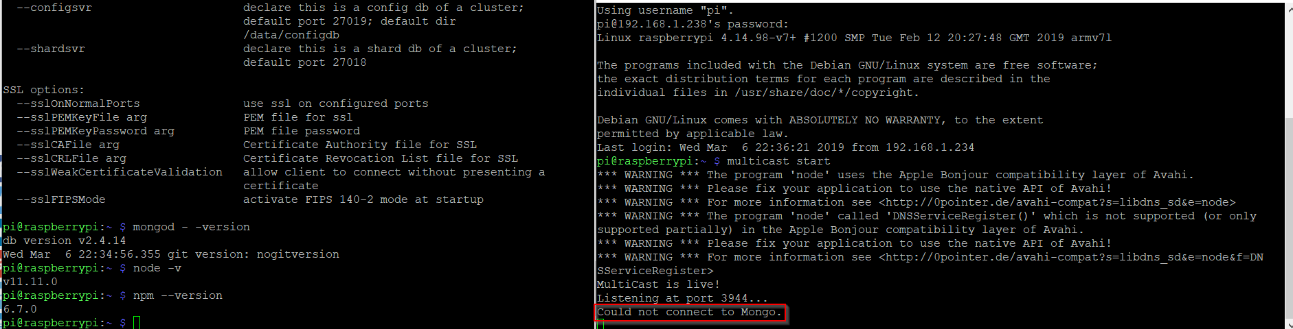 Could not connect to Mongo. · Issue #54 · superhawk610/multicast · GitHub