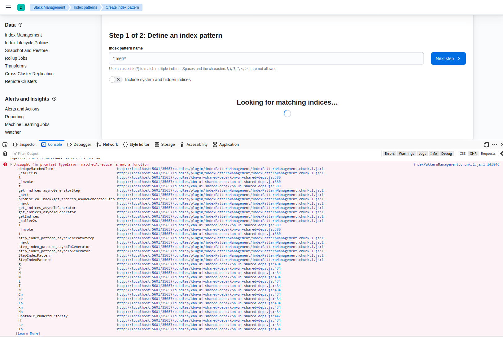 Errors in console on Index patterns page · Issue #80316 · elastic ...
