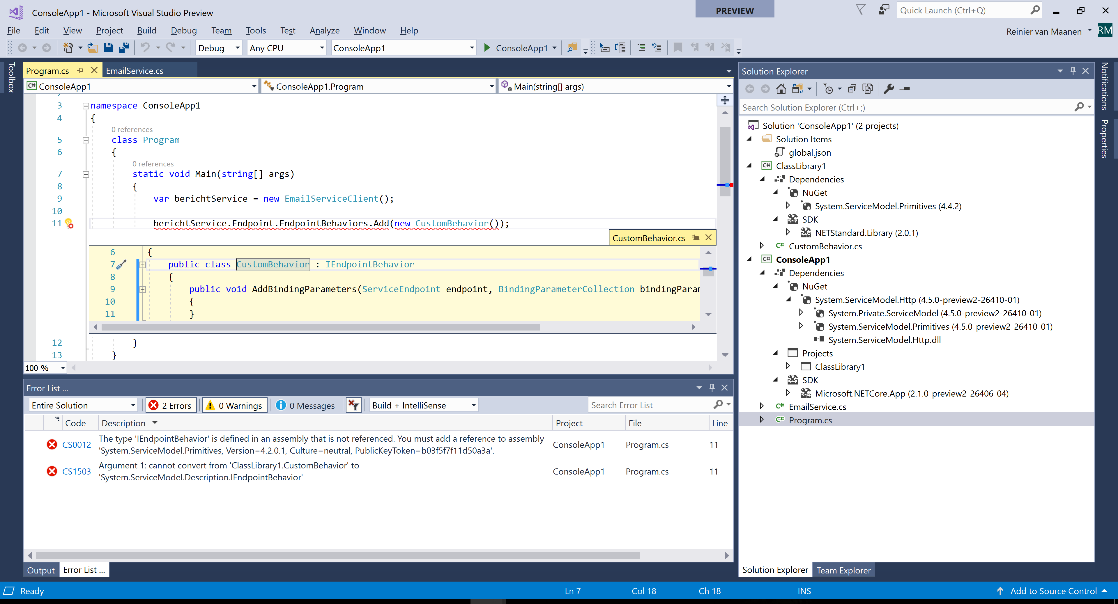 System.ServiceModel.Primitives 4.5.0preview22641001 not compatible