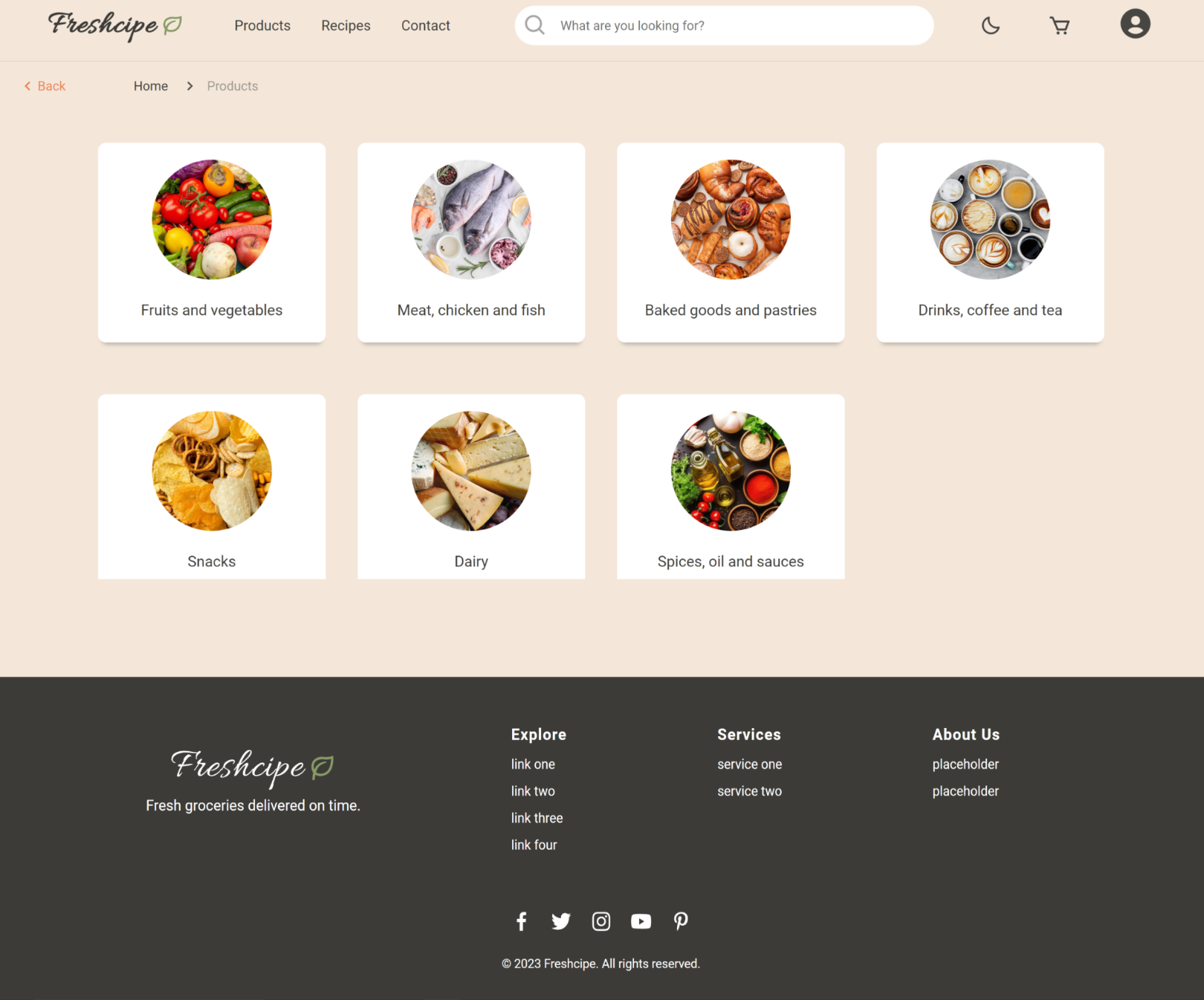 GitHub - NadaAlinour/freshcipe-react: E-commerce web application using ...