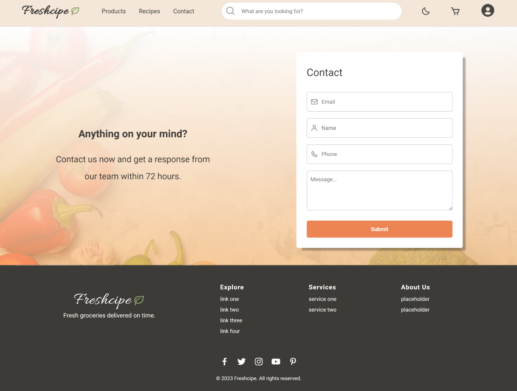 GitHub - NadaAlinour/freshcipe-react: E-commerce web application using ...