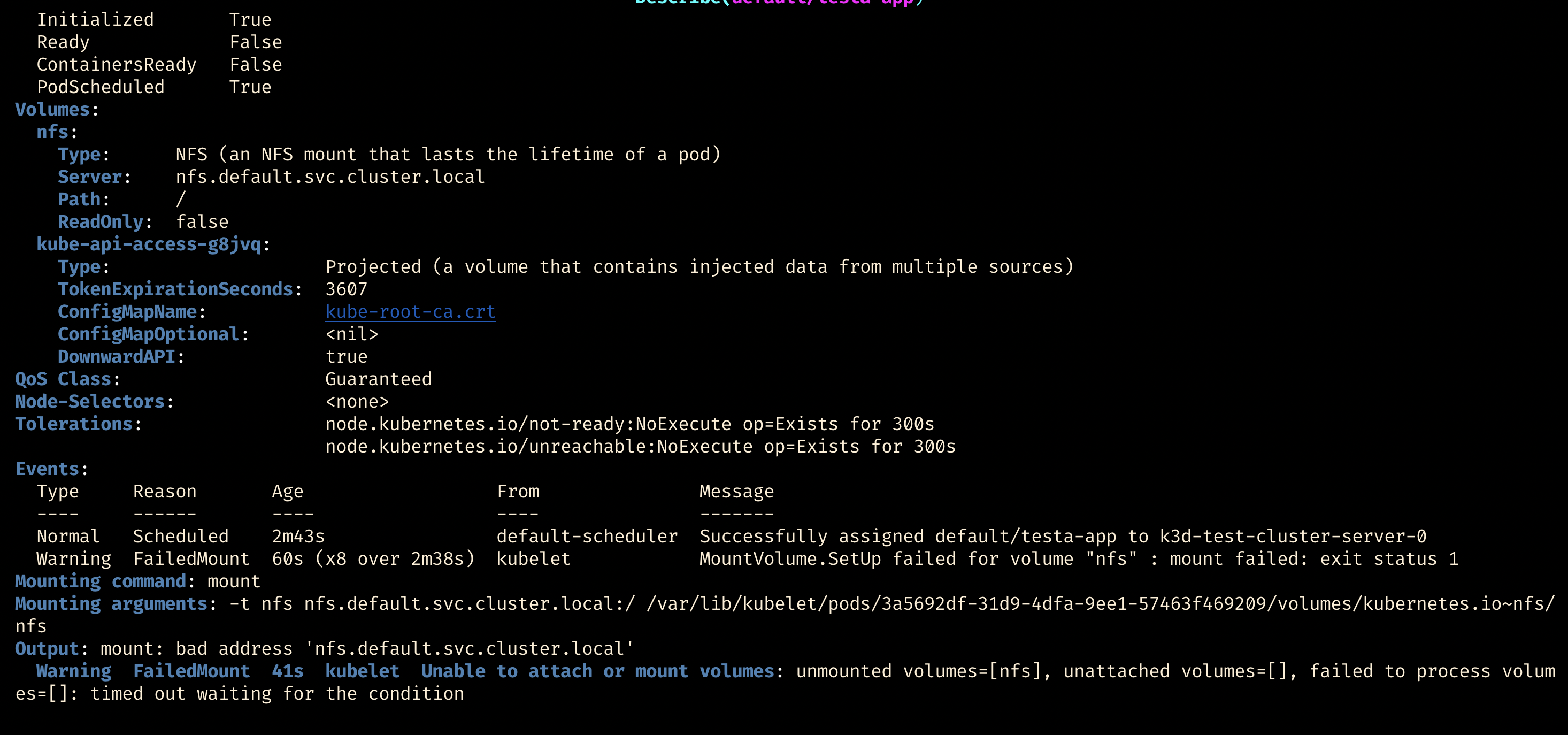 [BUG] bad address issue when mounting nfs volume running in same