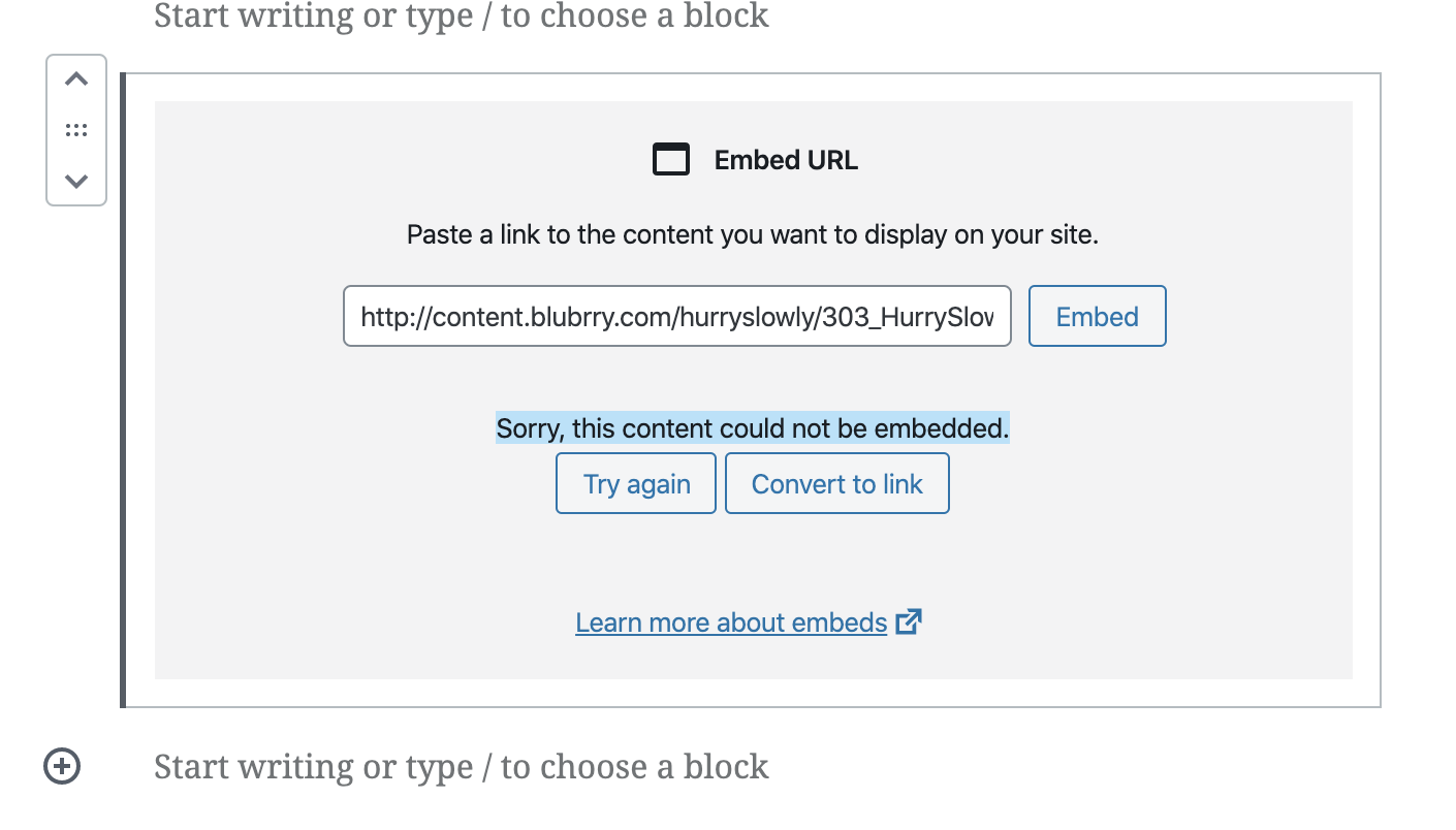 MP3 fails to embed in editor, but works on front end · Issue #19225 ...