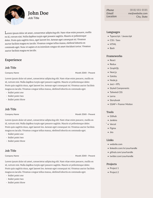 GitHub - noahbuscher/resumes: Free, clean, simple, and stylish resume ...