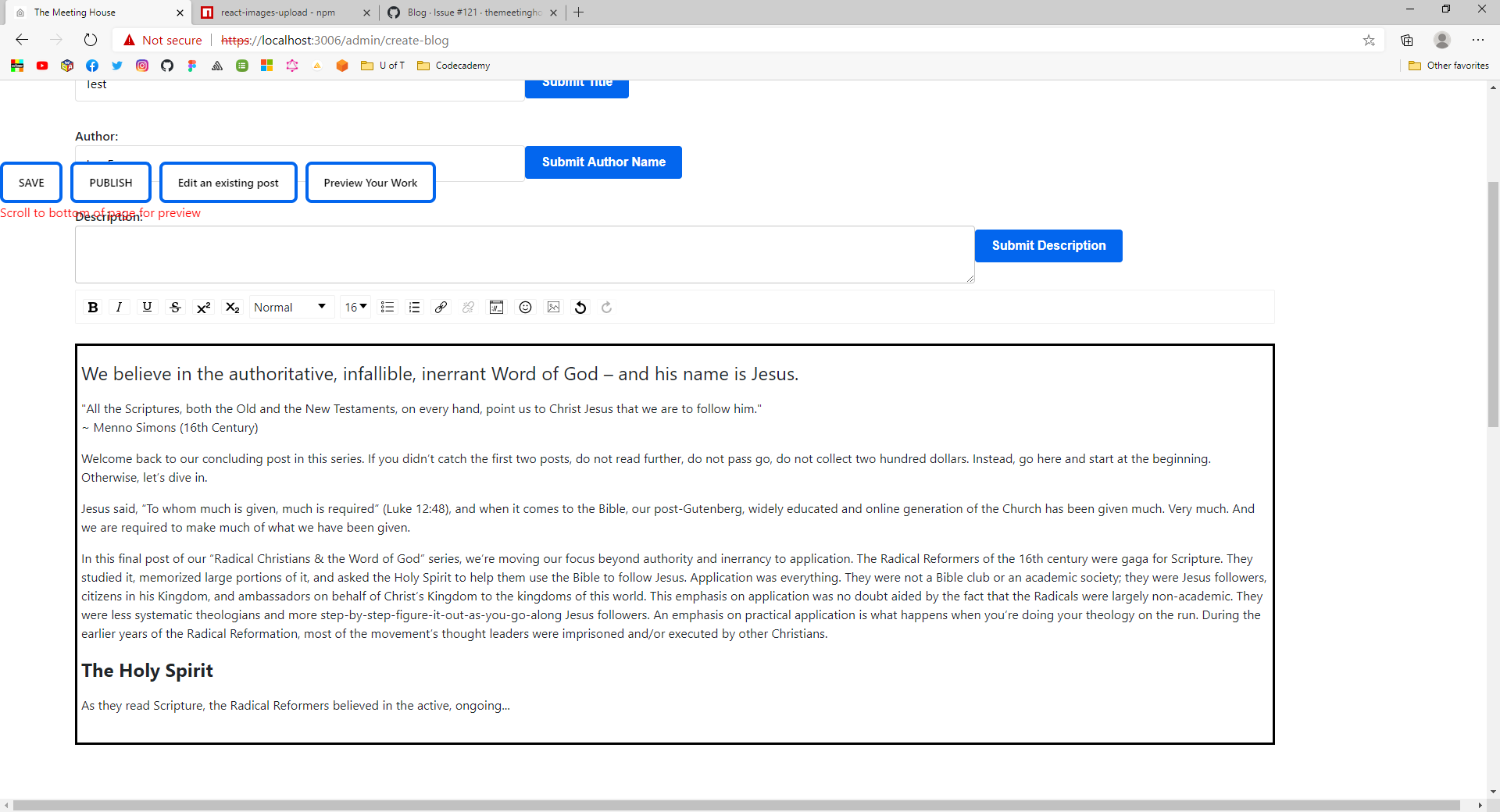 Blog · Issue #121 · themeetinghouse/web · GitHub