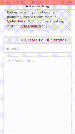 Gif of the viewport zooming on iOS