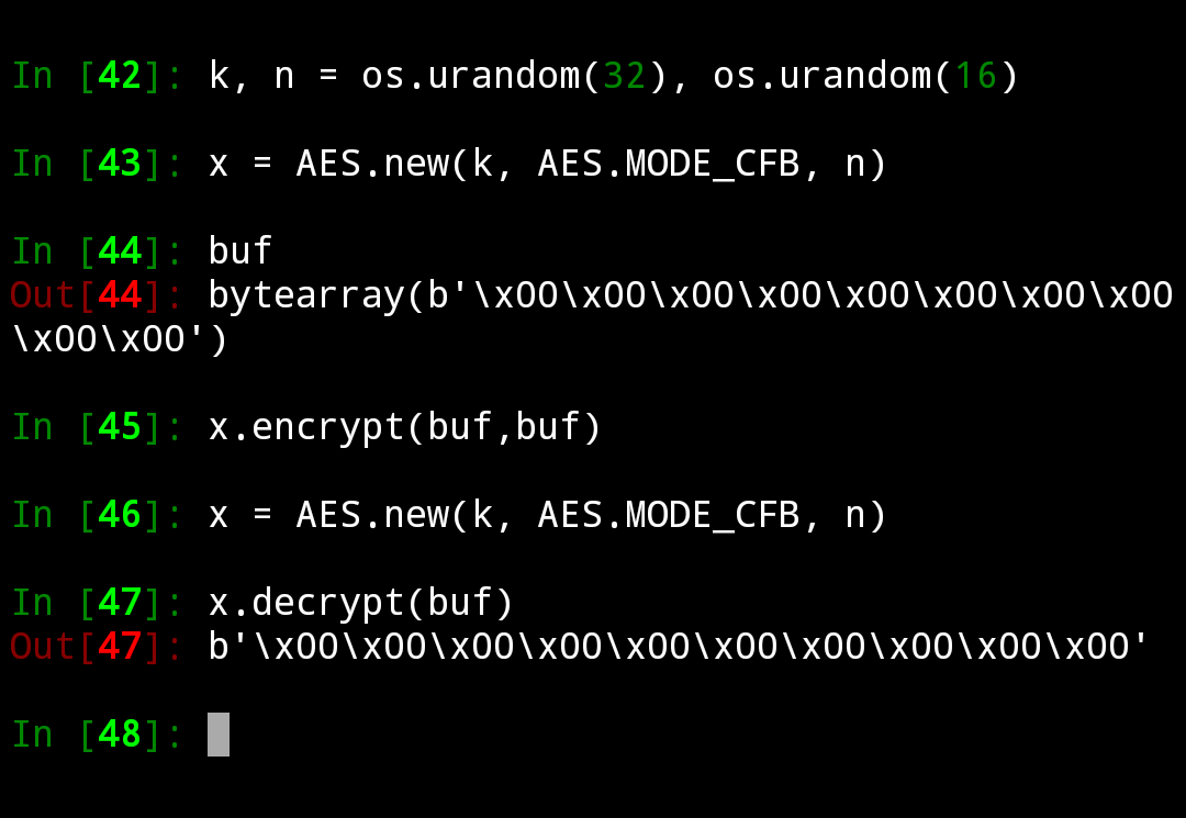 Possible Bug in AES.MODE_CFB buffer update? · Issue #420 · Legrandin ...