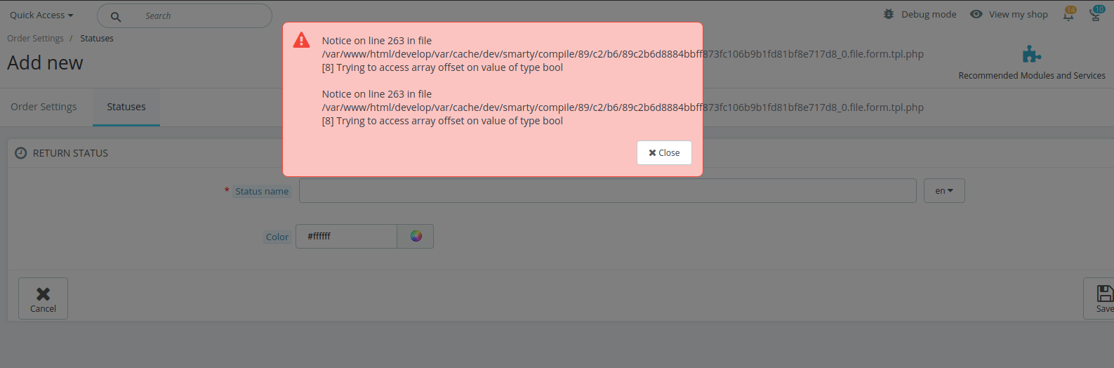[BO] Warning display on create carrier page · Issue #23428 · PrestaShop ...