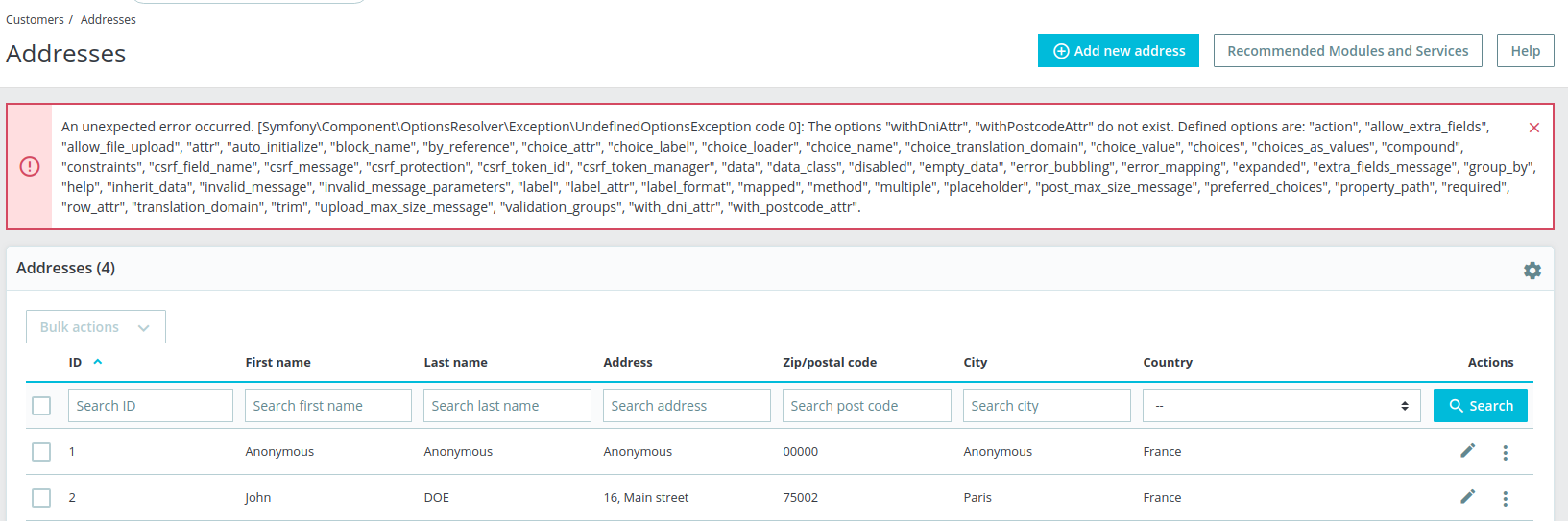 [BO] - Error displayed on new address page · Issue #19001 · PrestaShop ...