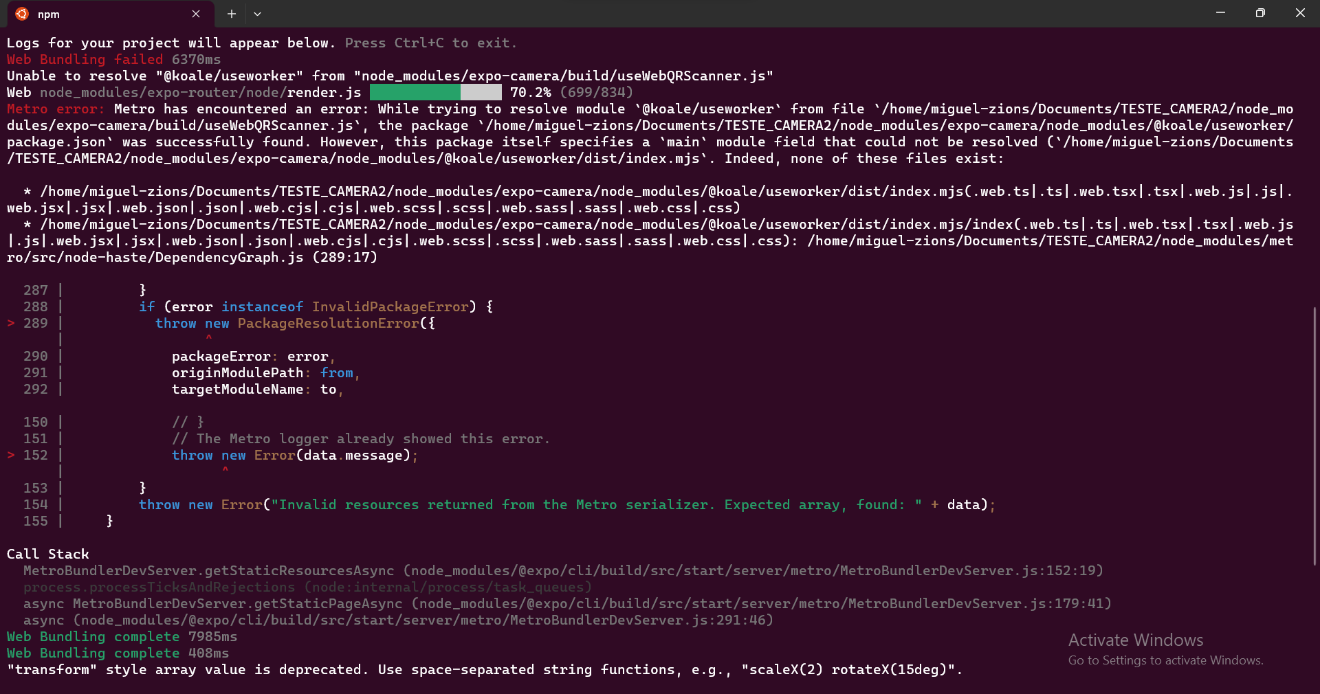 Expo Camera not working on web · Issue 23966 · expo/expo · GitHub