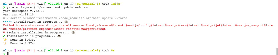 Unable to upgrade to Nest 8 · Issue #7982 · nestjs/nest · GitHub