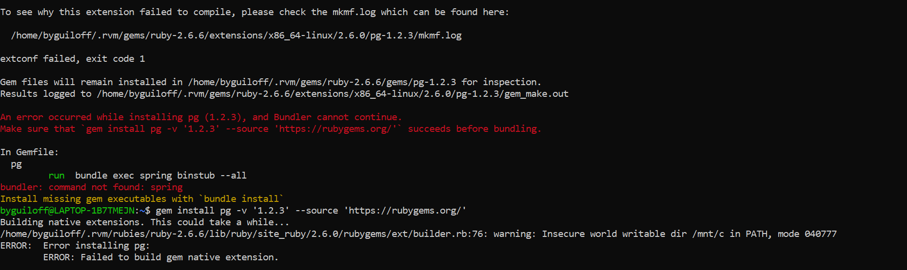 [Paso 8 - Windows] - error occurred while installing pg (1.2.3) · Issue ...