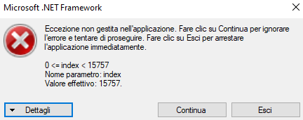 TIDE: Random exception error for out of range value between 0 and 15757 ...