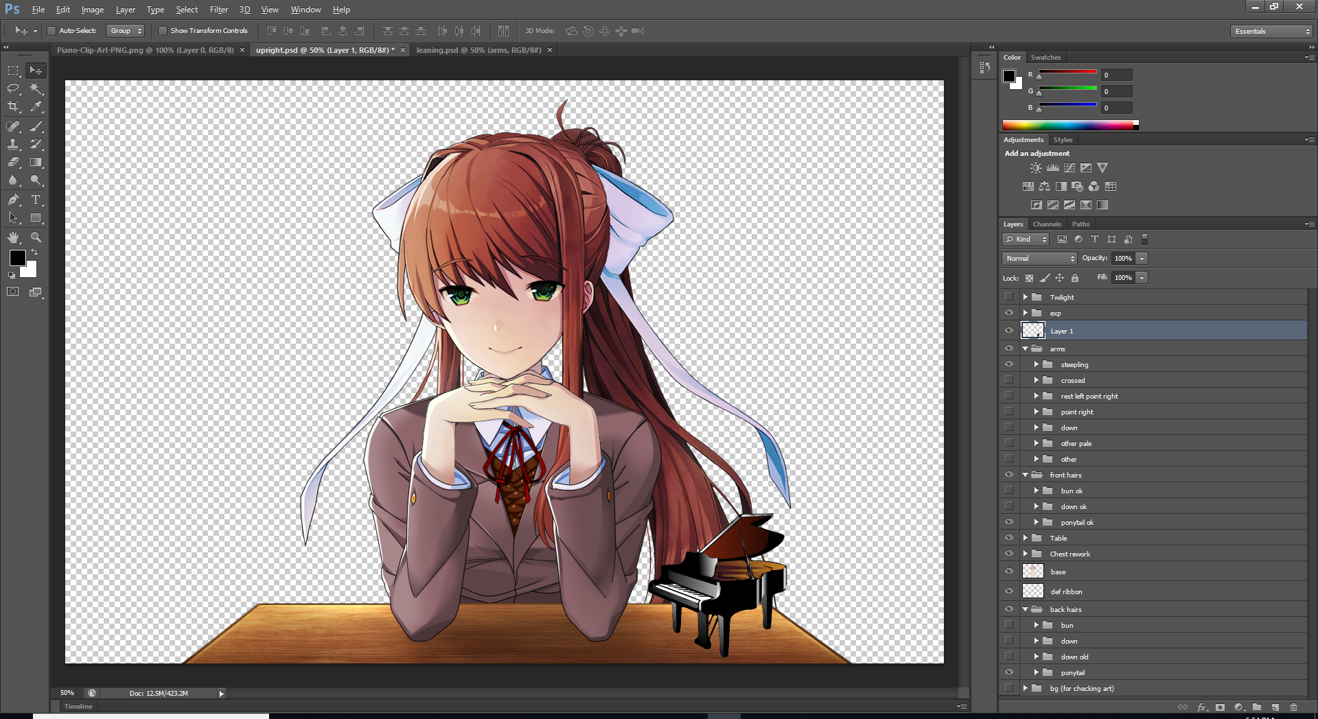 Mas Hair - Character Monika After Story Sprites Png,Monika Png - free  transparent png images 