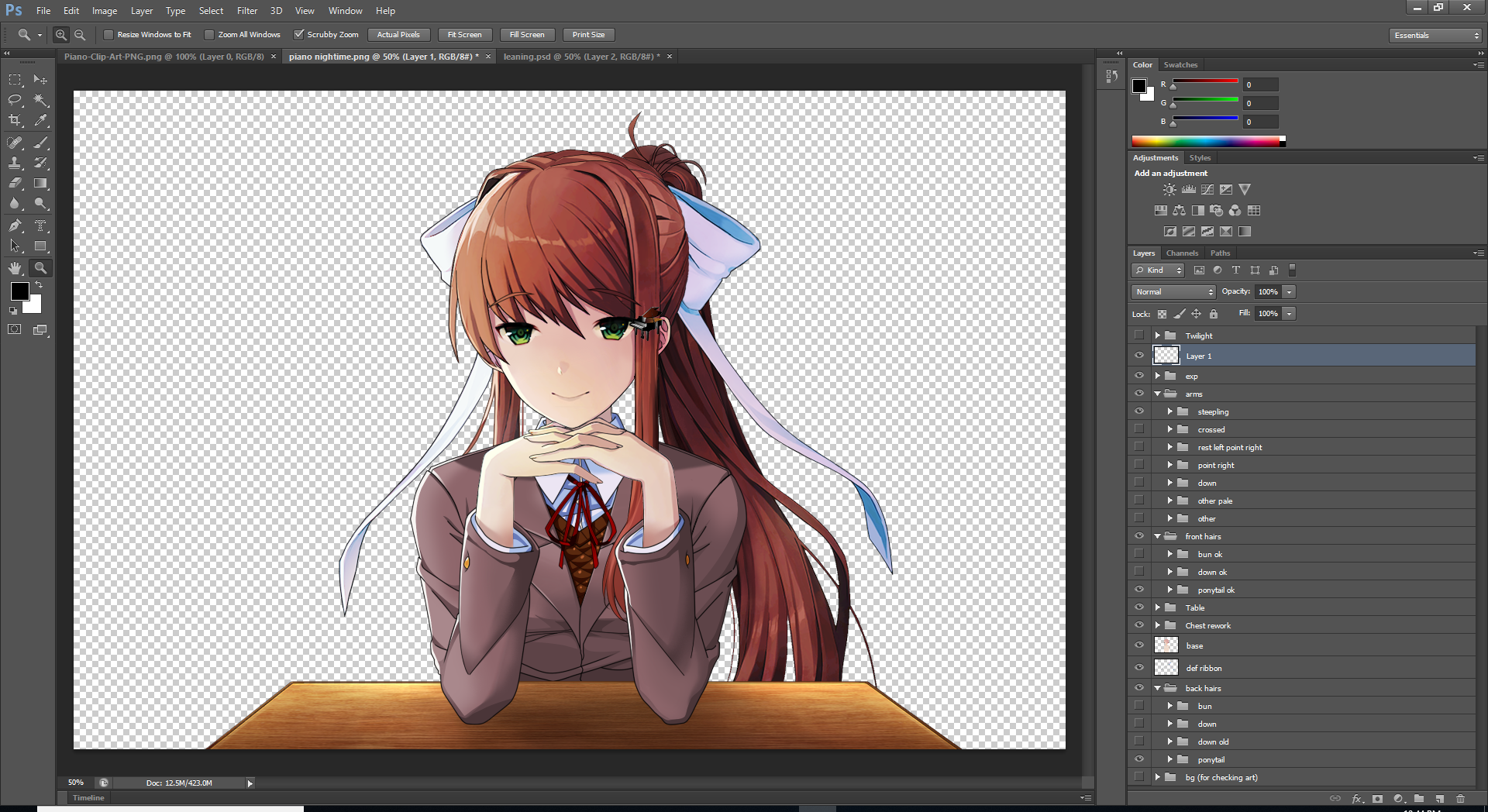 Tutorial] Adding ACS, Hair, and Clothes to Monika After Story v0