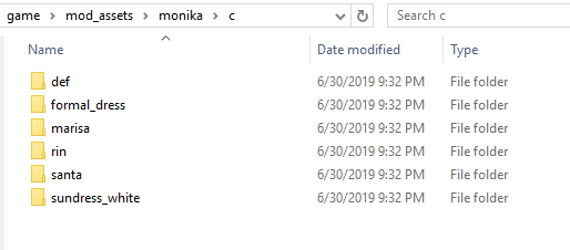 Tutorial] Adding ACS, Hair, and Clothes to Monika After Story v0.9.5  (Outdated so probably wont expand after all) · Issue #4400 · Monika-After- Story/MonikaModDev · GitHub