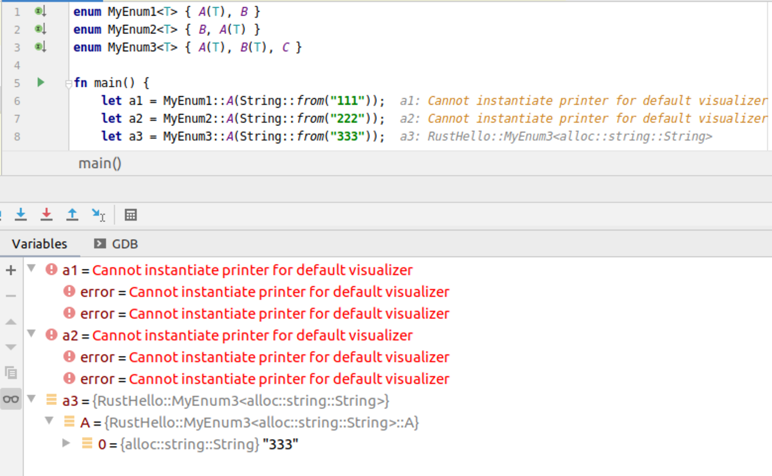 GDB pretty-printers crash on Option-like enums · Issue #4155 · intellij ...