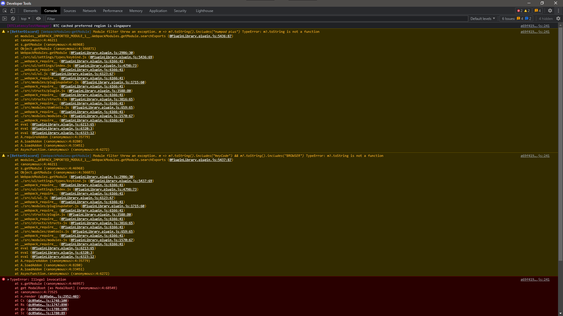 Crashing on latest update · Issue #185 · zerebos/BDPluginLibrary · GitHub