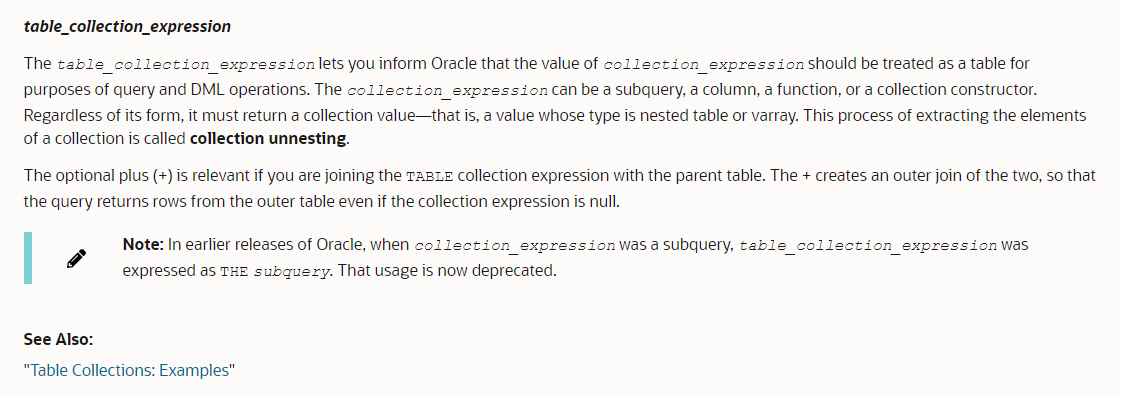 tableCollectionExpression
