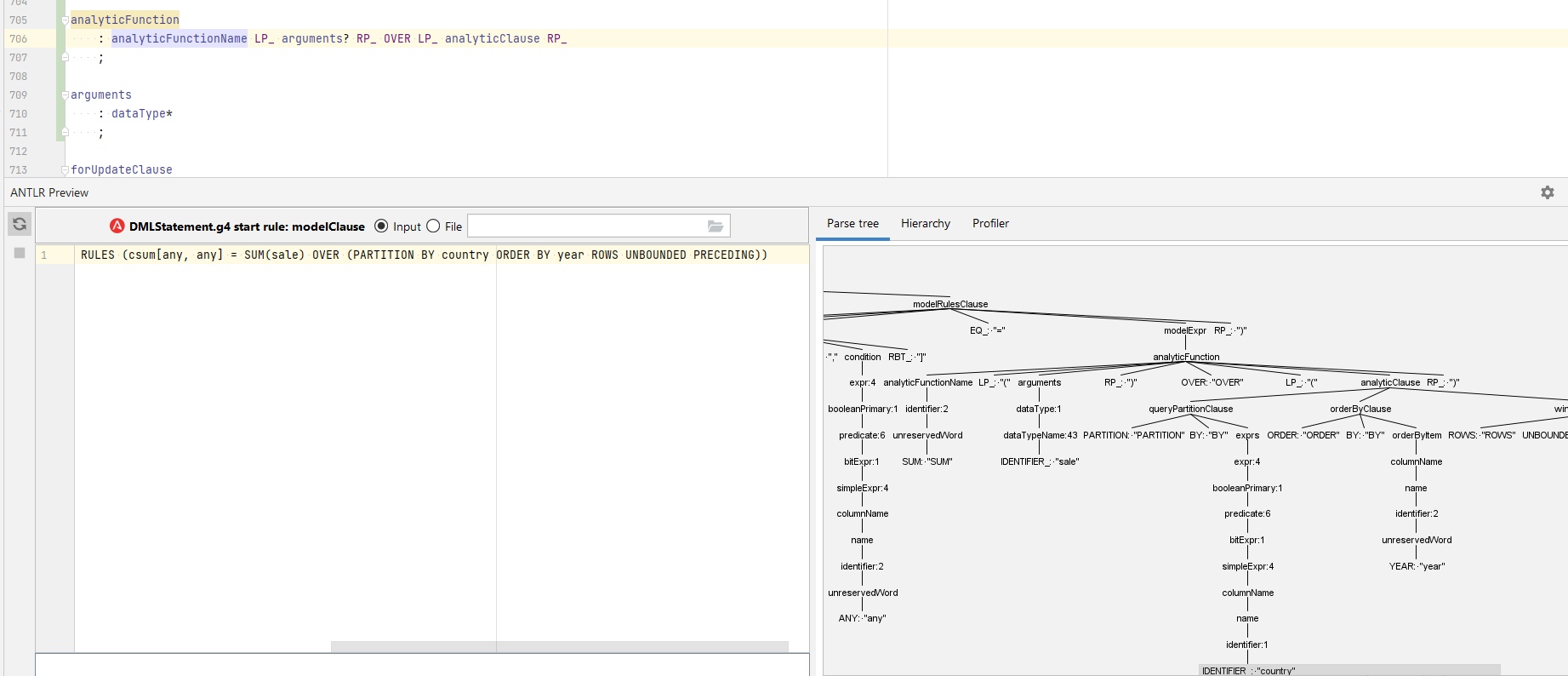 ParsingWithAnalyticFunction